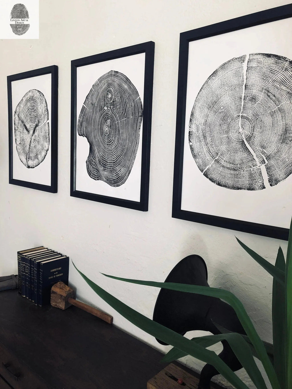 Set of 3, Utah Art, Alaska Art, Ohio State Art, Mulberry Tree, Cedar Tree, Wood Slice Wall Art