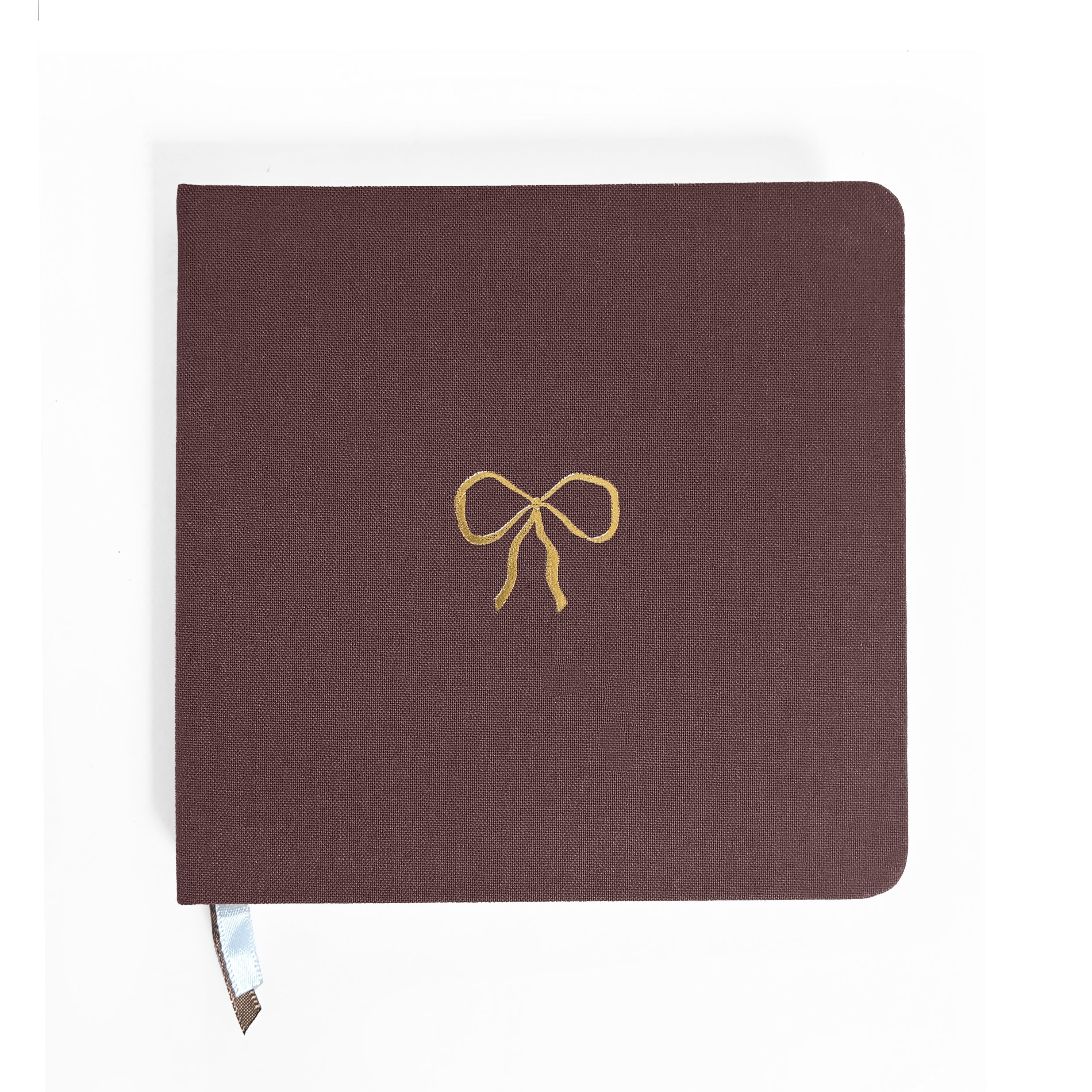 Vintage Bow Foil Embossed Square Linen Notebook