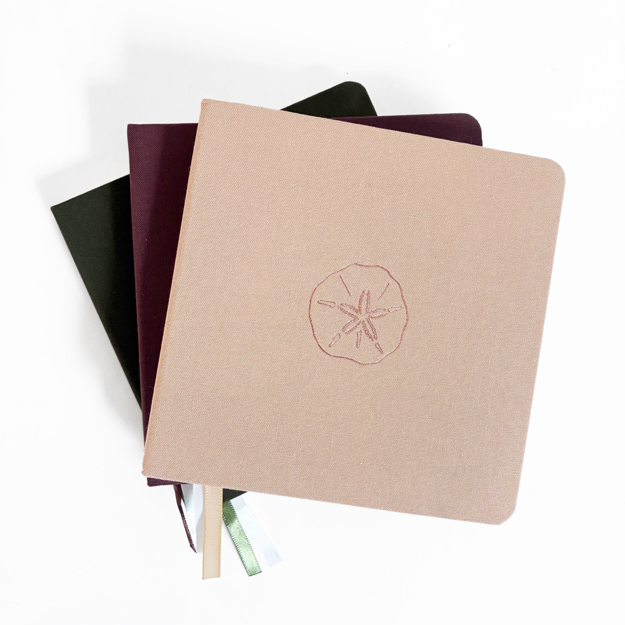 Sand Dollar Foil Embossed Square Linen Notebook