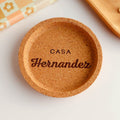 Custom Engraved Family Last Name Cork Coaster