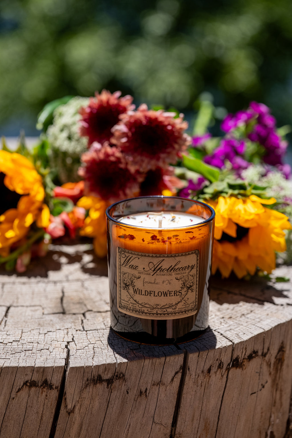 9 oz Wildflowers Artisan Amber Glass Candle